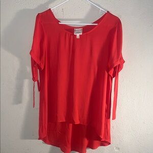 Meraki Scarlet Blouse with Tie Details Peach Color